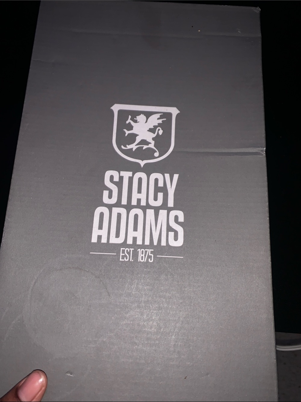 Stacy Adams Gray Decorative Storage Box with White Logo